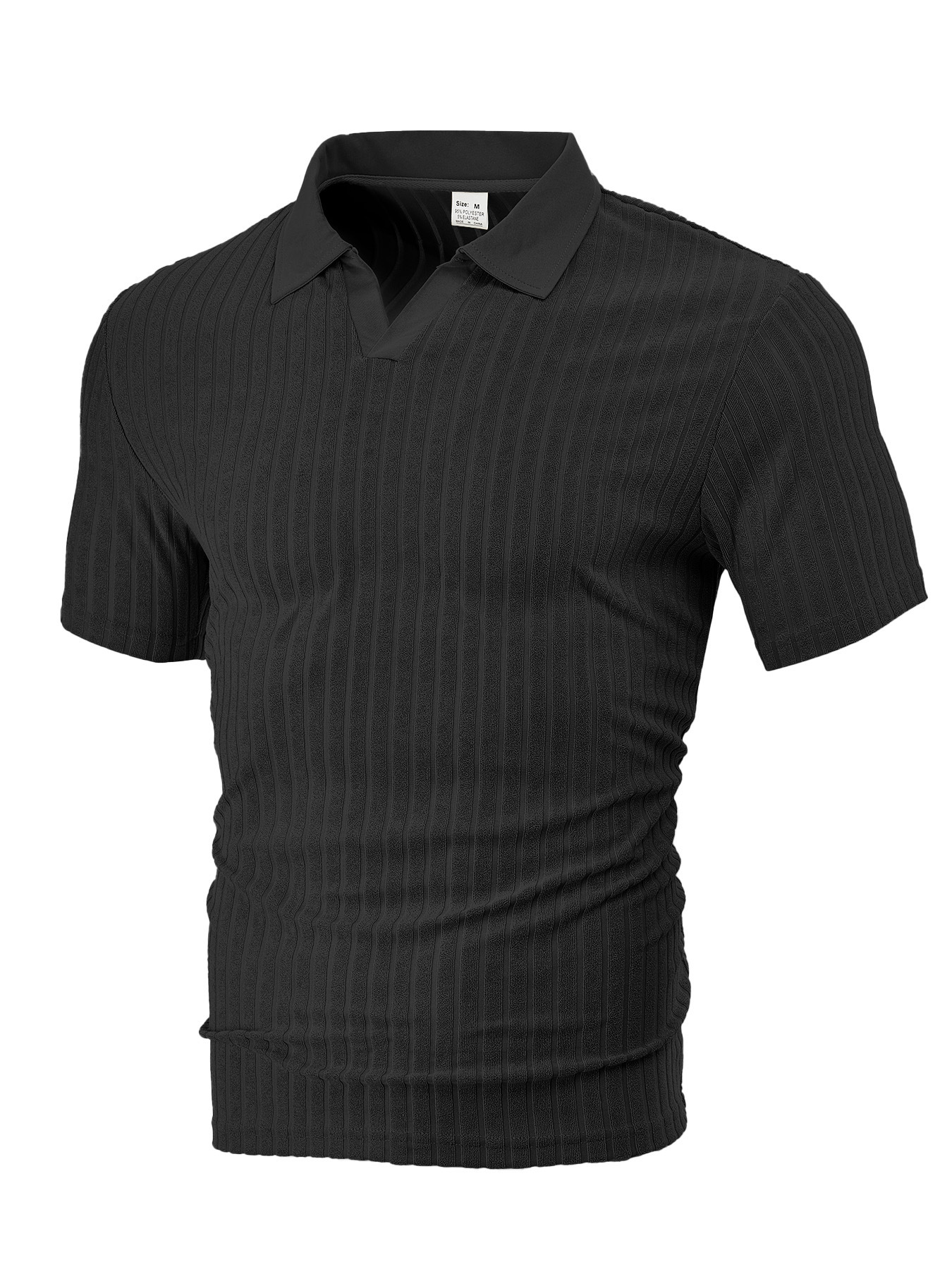 Europa y Estados Unidos ropa de hombre transfronteriza verano TK nueva toalla transpirable casual jacquard con solapa de camisa de manga corta a rayas de hombre