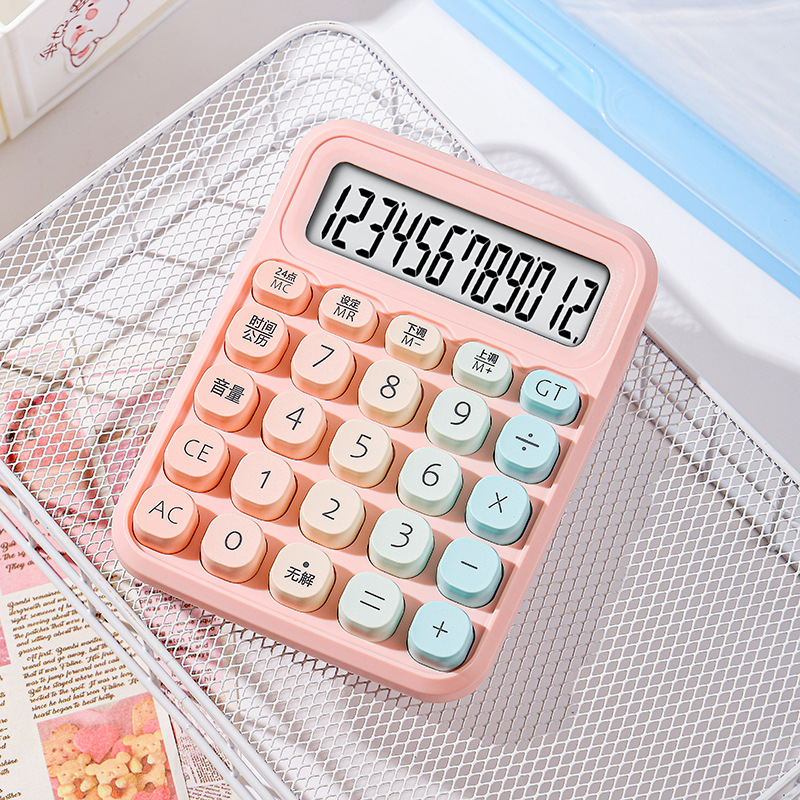 Calculadora de gradiente de teclas de pantalla grande de color de voz de estilo de voz para estudiantes de contabilidad financiera