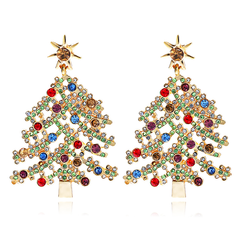 European And American Christmas Tree Earrings Wholesale display picture 1