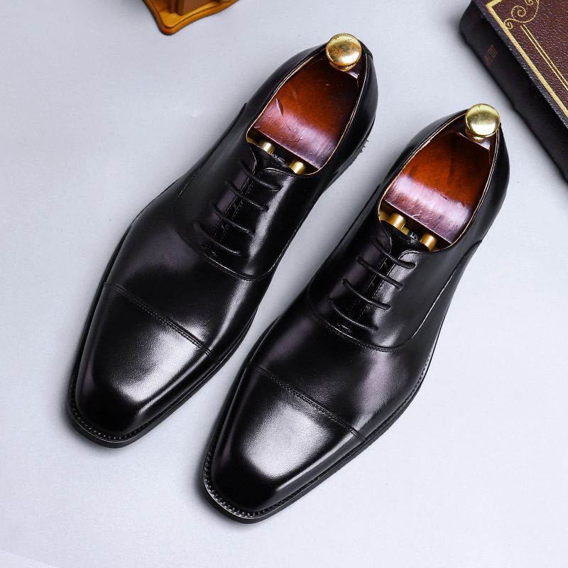 Top Layer Cowhide shoes men's Four Seasons Brand Three Joint Genuine Leather Oxford Dress Business shoes men's shoes_vogvips.com