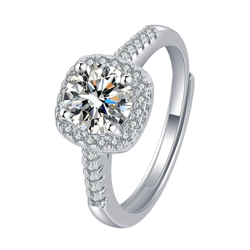 (Cross-border trading), classic wedding ring, ring with stone with zircon, women's style, 1 carat