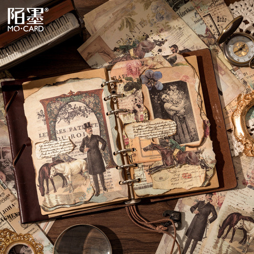 Mo Mo Light Paper Retro Material Paper Time Box Series Retro Handbook Decoration Material 20 sheets