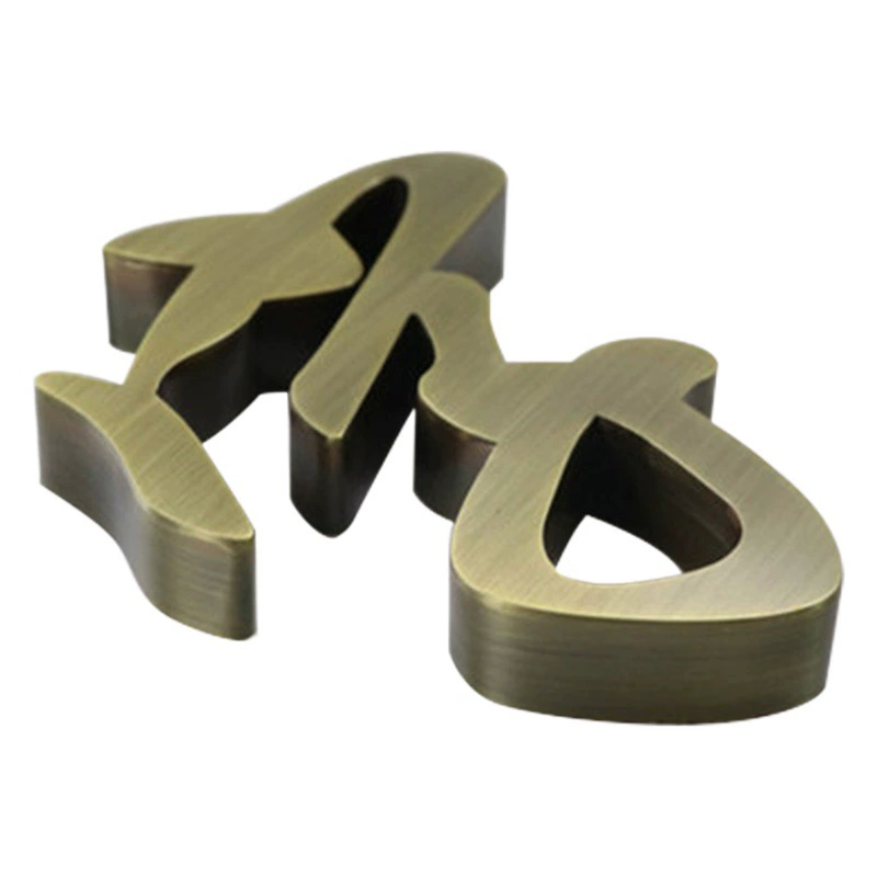 Музеевая вывеска в античном стиле: медные сферические буквы, нержавеющая сталь с латунным гальваническим покрытием, исторические культурные надписи на стену, индивидуальный заказ