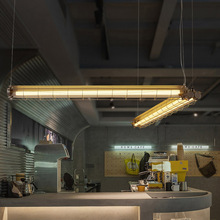 美式复古长条餐厅灯设计师工业风咖啡厅吧台灯创意个性办公室吊灯