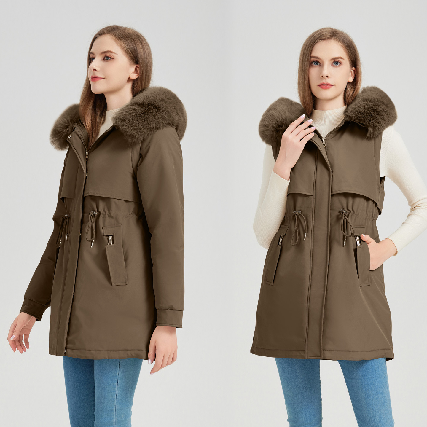 Transfronterizo Packer algodón de mujer invierno 2025 nuevo algodón de cintura chaqueta de algodón largo y grueso chaqueta de lana image 3