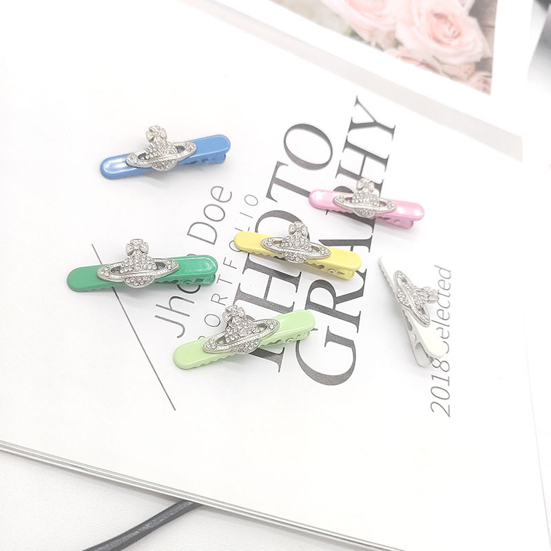 Korean Hairpin Saturn Rhinestone Duckbill Clip Sweet All-matching Side Clip Classic Style Bang Clip Star Headdress With Same Kind display picture 2