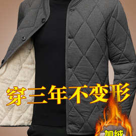 恒源祥中老年加绒加厚内胆棉衣男短款羔绒爸爸内穿打底轻薄棉袄