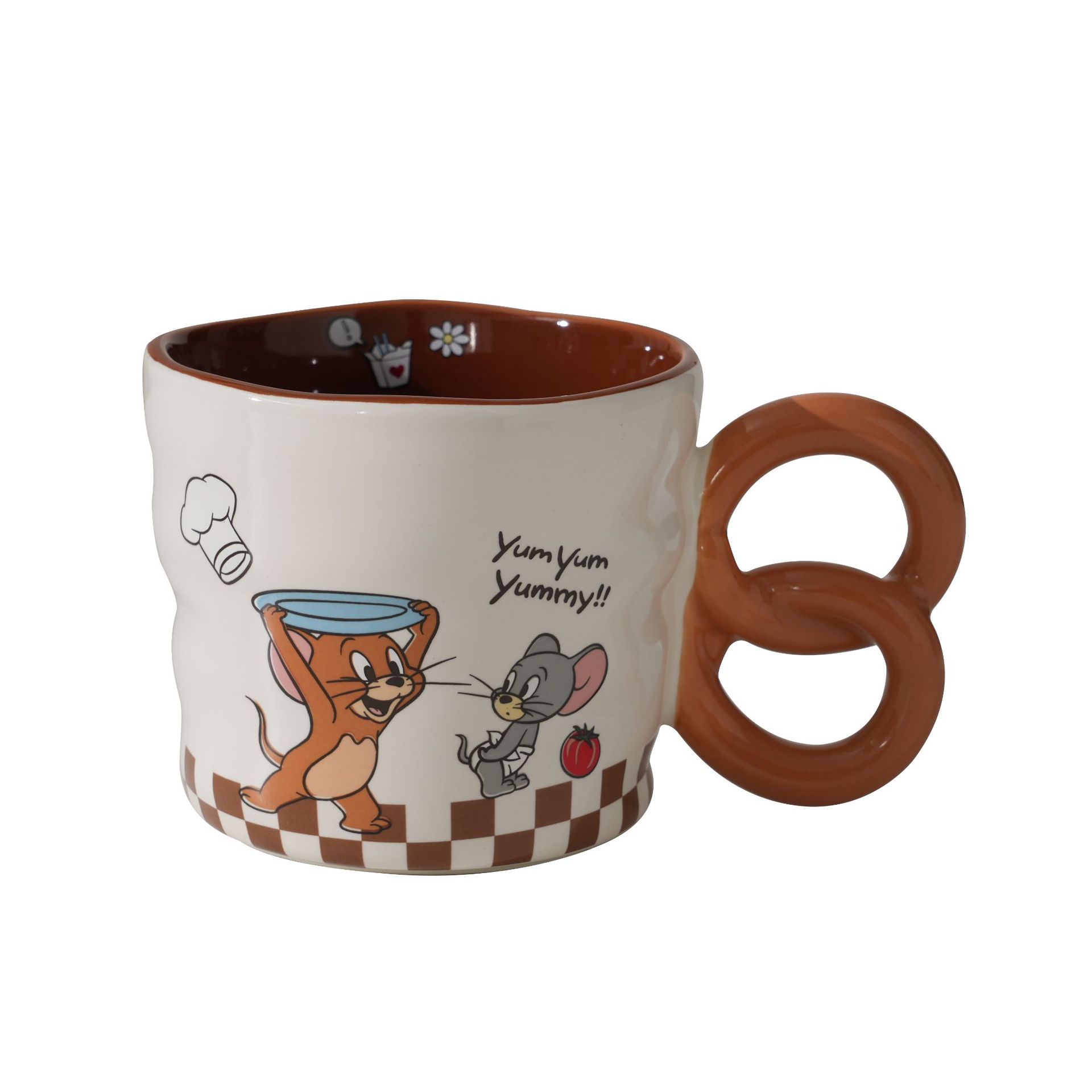 Gatos y ratones de dibujos animados tazas de cerámica tazas de agua caseras tazas de desayuno de dormitorio tazas de leche regalo de mano tazas lindas