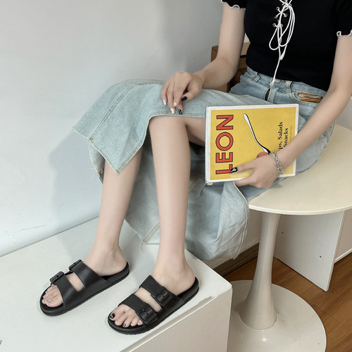Men's Summer New Slippers for Home Indoor and Outdoor Wear, Soft Sole Couple Pure Color Slippers for Men, Beach Shoes