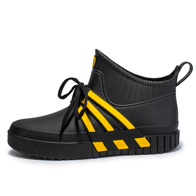 Nueva moda antideslizante impermeable Botas de lluvia de media pantorrilla Botas de lluvia engrosada de moda pesca cocina lavado de coches zapatos y botas de pegamento de plástico image 10