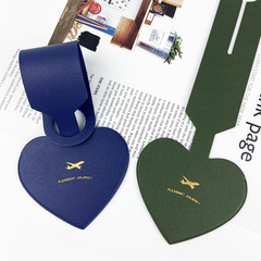 Cross-border PU leather luggage tag, leather strap, flip cord strap, paper card hang tag, cargo name boarding pass