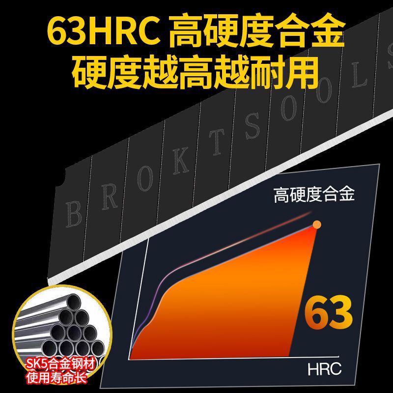 メーカー卸売り工業級美工ブレード18mm厚さSK5黒刃鋭利ブレード壁紙ブレード大サイズ|undefined