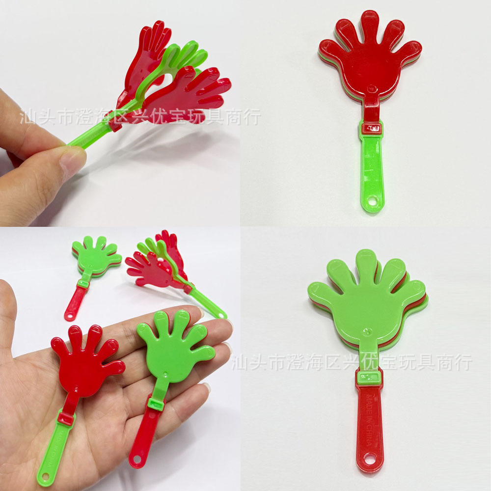 Christmas mini hand clappers, children's party favors, toy hand clappers, cheering props, plastic hand clappers