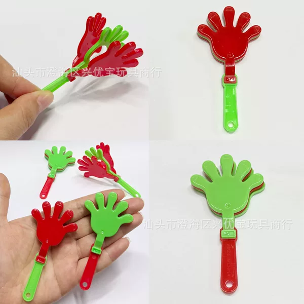 Christmas mini hand clappers, children's party favors, toy hand clappers, cheering props, plastic hand clappers