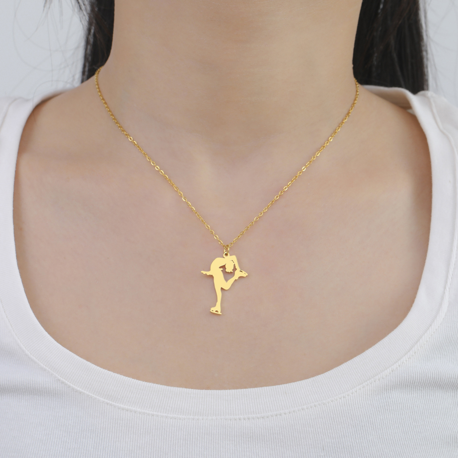 Factory Direct Cut Titanium Steel Sports Series Necklace Skating Shoes Skating Pendant Fashion 304 Stainless Steel Necklace