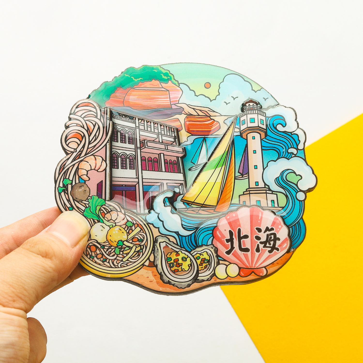 베이징 냉장고 스티커 중국 도시 관광 명소 창조적 인 특징 기념품 선물 공예 장식