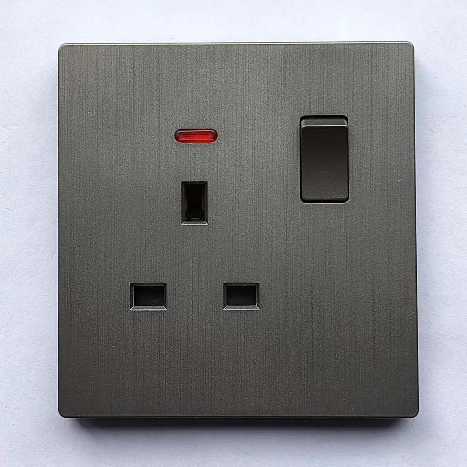 Home-style concealed British-style switch and outlet, frameless wall outlet panel with five, ten, and fifteen holes, USB wall outlet panel
