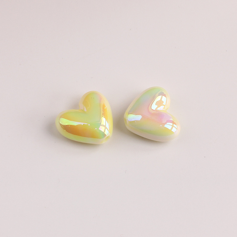 2g Weight Beads Jewelry Making Type DIY Ornament Accessories Classification 1 Piece Quantity Acrylic Material Heart Shape Pattern All Seasons Season Plating Design Simple Style Style 1 Piece Acrylic Heart Shape Beads DIY Ornament Accessories 7