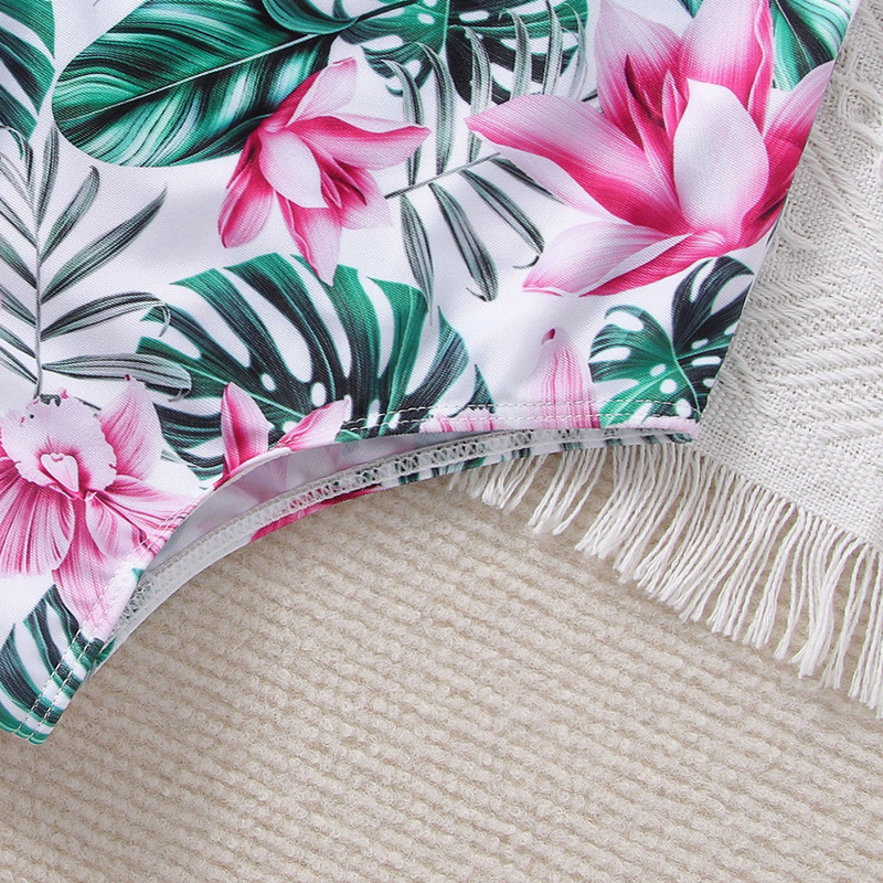 Girlu0027S Tropical Leaf Polyester One Pieces