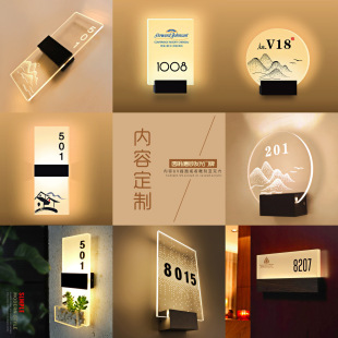 doorplate acrylic transparent plate led luminous sign company hotel office box diy sign