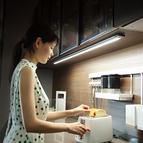 OD59 wholesale surface mounted hand scan sensor cabinet light 220v ultra-thin kitchen wall cabinet led cabinet bottom light strip sensor