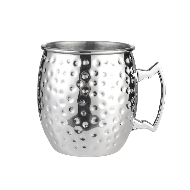Venta caliente transfronteriza Copa de Moscú taza de mula 304 acero inoxidable chapado en cobre punto de martillo taza desnuda copa de vino copa de cóctel taza