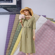 涤棉朝阳格格子泡泡布 起皱泡泡格衬衫连衣裙童装裤料格子