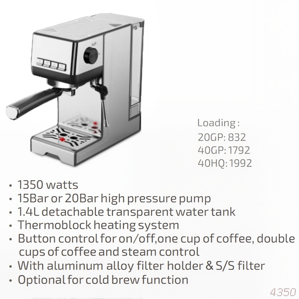 Máquina de café espresso portátil de acero inoxidable de alta calidad semiautomática máquina de café italiana Barista