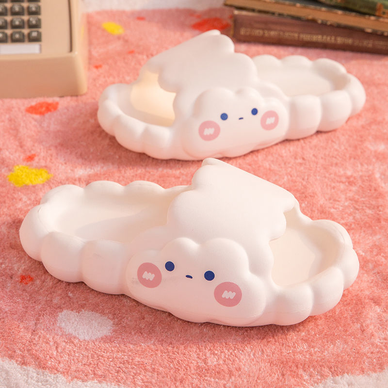 かわいいクラウドサマーシューズ厚底スリッパ女子学生カップルホーム屋内入浴滑り止めスリッパ|undefined