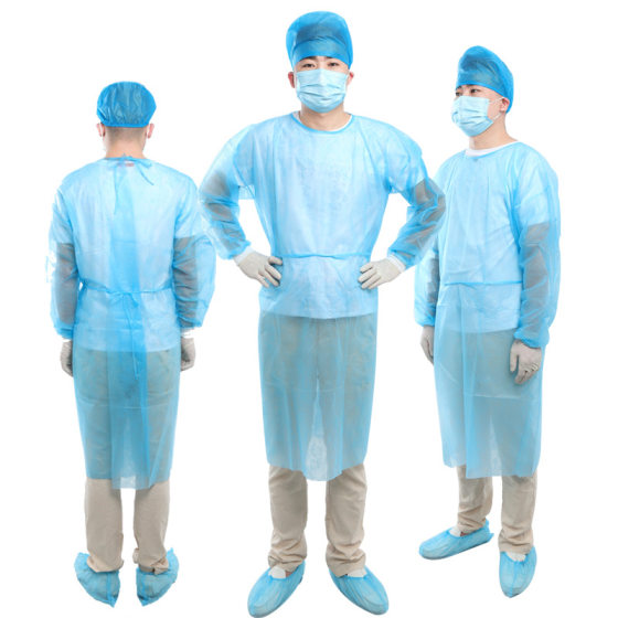 Disposable isolation gown epidemic prevention anti-dressing SMS non-woven protective clothing drenched waterproof work clothes manufacturers wholesale