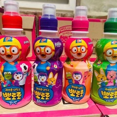 新日付】韓国輸入楽楽宝露露飲料235ml/ボトルネット赤pororo児童混合飲料