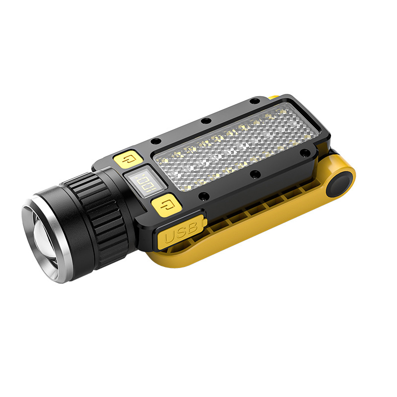 Transfronterizos nuevos fuertes cabezales calvas recargables lámpara de trabajo cabeza pequeña portátil al aire libre pescar lámpara de larga duración