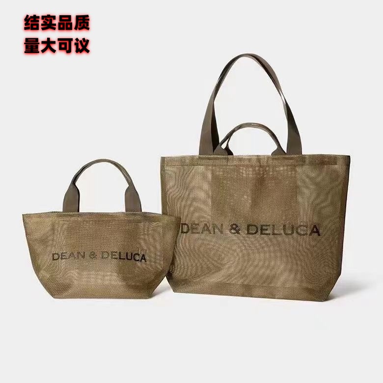 新dean&deluca网纱沙滩包透明手提包便携女包单肩外出便携购物袋