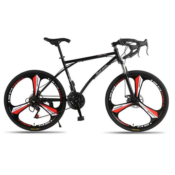 Upgraded to 24 speeds - integrated wheel dual disc brake shock absorption - 21-26 inch pneumatic tires
