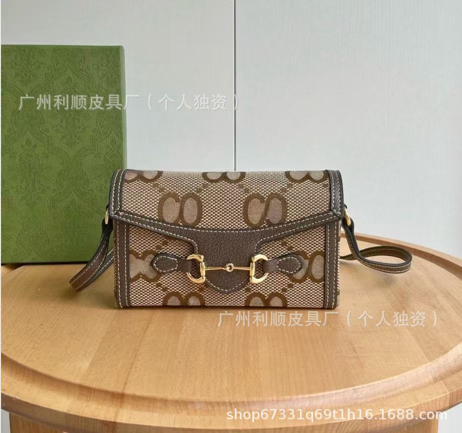 Hebilla de caballo de doble G de alta calidad 1955 horizontal horsebit mini bolso bandolera pequeño bolso cuadrado caja bolso femenino