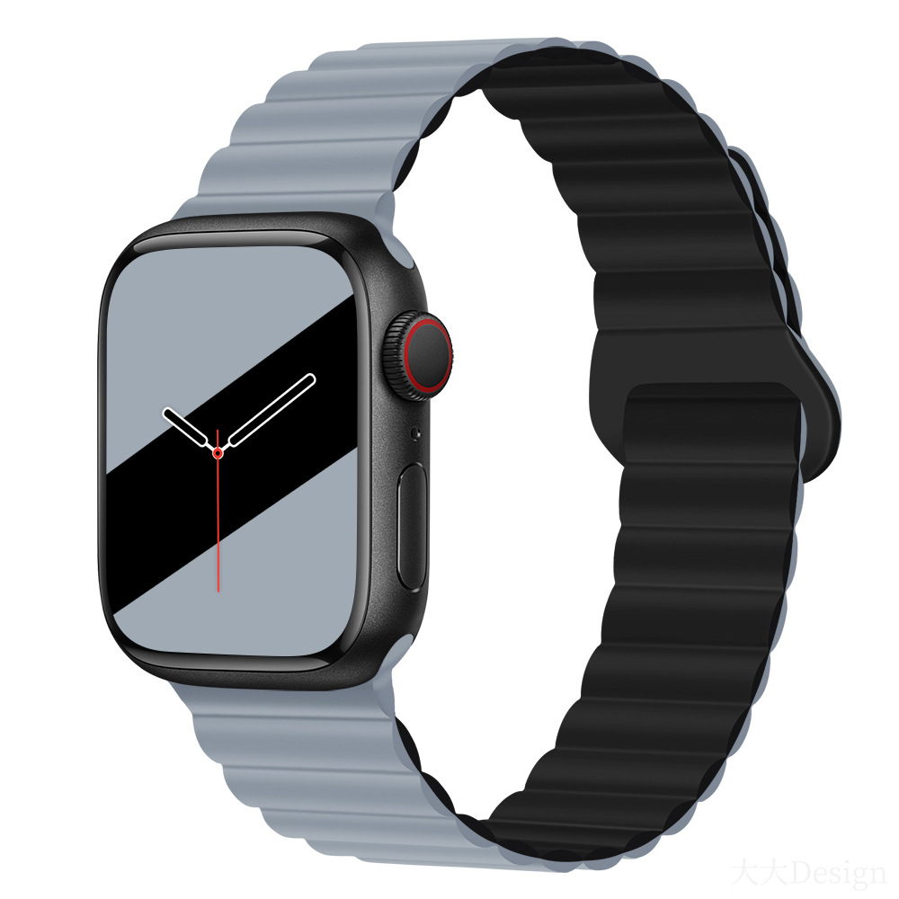 適用iwatchs9ultra1-8世代リンゴ時計バンド磁気吸引時計バンド運動シリコンリンゴ時計バンド