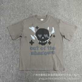 跨境BP潮流发泡字母印花宽松圆领短袖 2024半袖男女休闲款情侣TEE