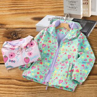Children's clothing autumn new children's jacket girls' windproof waterproof jacket children's hooded sports windbreaker hooded
