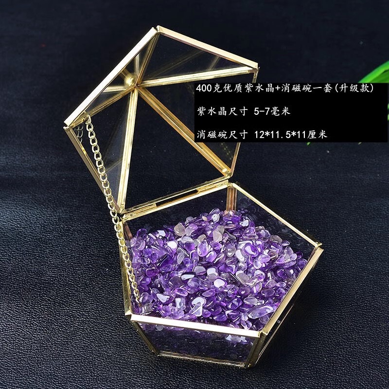 天然水晶碎石消磁碗能量净化手链招财进宝玻璃碗摆件扩香石批发|undefined