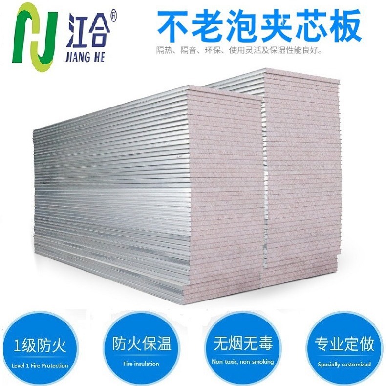 江西厂家不老泡夹芯板 红色真金防火保温隔热彩钢