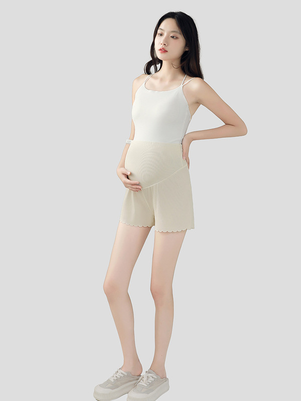マタニティパンツ、夏用安全パンツ、妊娠中の露出防止、薄手、ハイウエスト、アイスシルク、ゆったりとしたボトムス、大きいサイズ、調節可能|undefined