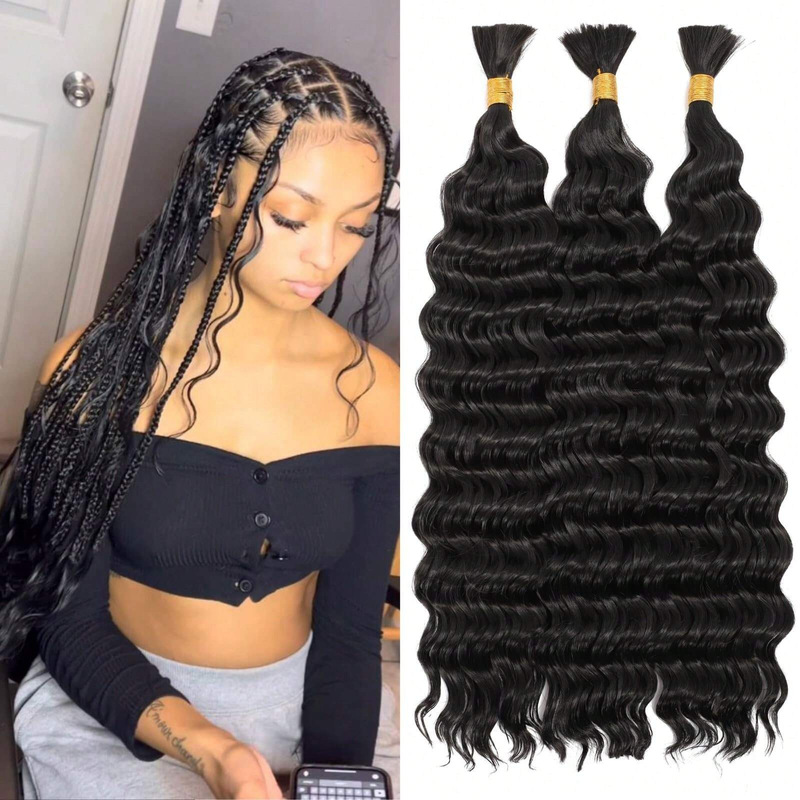 Cross-border Deep Wave DEEP Hair Extending Crochet Hair Chemical Fiber Crochet Hair Wig Unisex European and American Style Wig