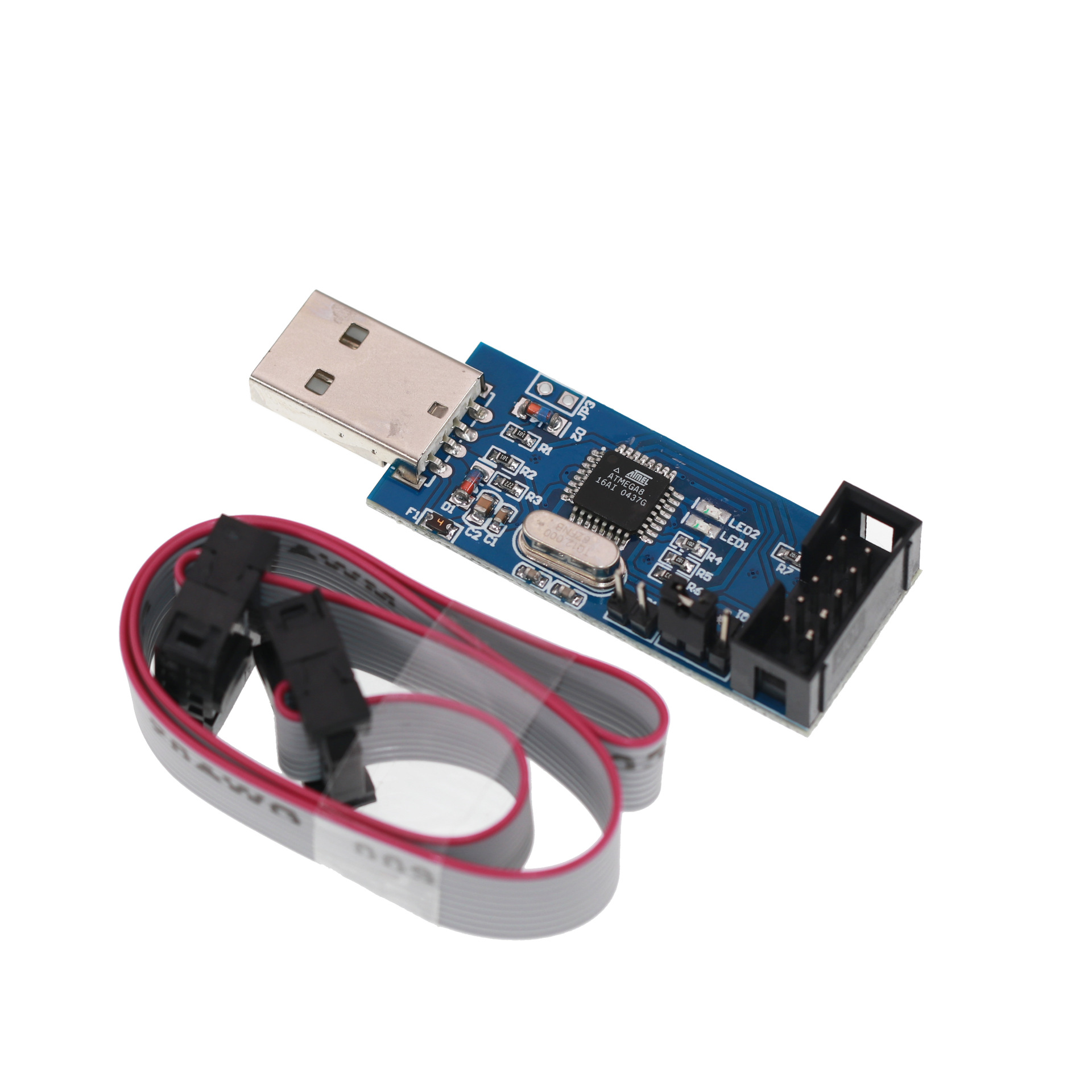 51 AVR 编程器 ISP USBASP下载器 USBISP 下载线带自恢复过流保护-阿里巴巴
