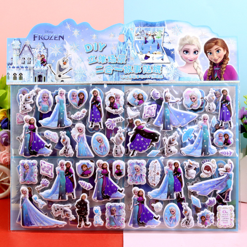 Pegatinas de dibujos animados para niños doble historia pegatinas de burbujas tridimensionales Sanrio Capibara cambiando pegatinas de nieve