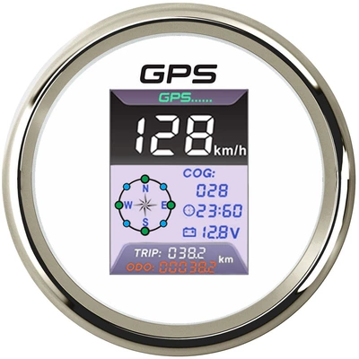 85mm Rəqəmsal GPS Spidometr və Odomert Kompas, Saat və Gərginlik Çoxfunksiyalı Ölçən, Avtomobil və Qayıq üçün Universal