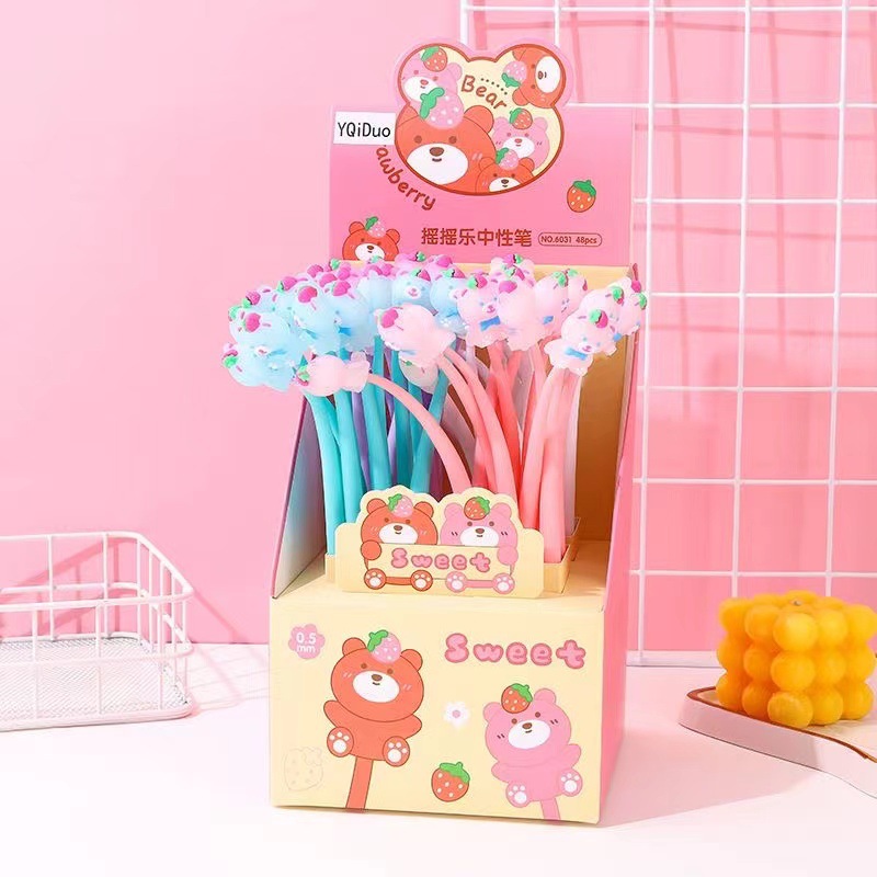 Pluma neutra creativa de goma suave encantadora lápiz de dibujos animados lápiz neutro oscilante alumno de alto valor de firma lápiz de regalo lápiz