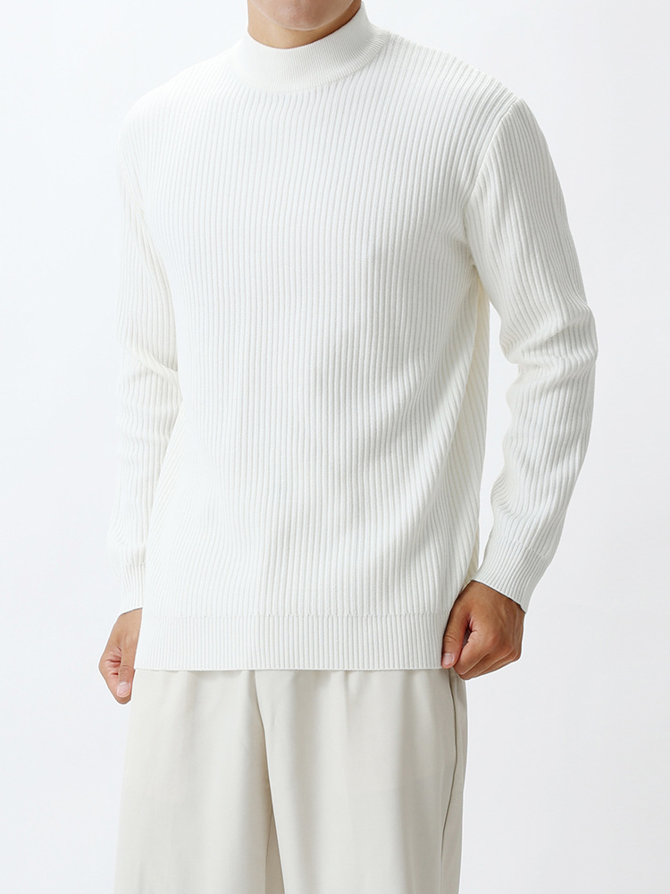 Suéter de lujo ligero de medio cuello alto de gama alta para hombres otoño y invierno de alta calidad con camiseta de punto para hombres de moda para hombres