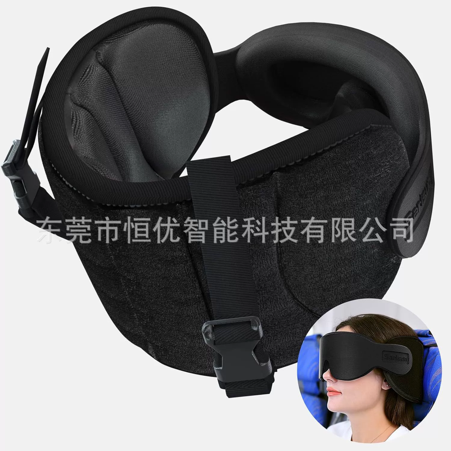 Amazon Travel подушка на шею с глазной маской