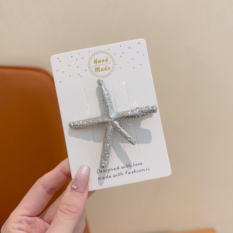 Sweet cool girls coreana simple temperamento estrella de mar tarjeta de cabello de niñas sensación de alto nivel frange broca de cabello cortada broca de boca de pato lateral