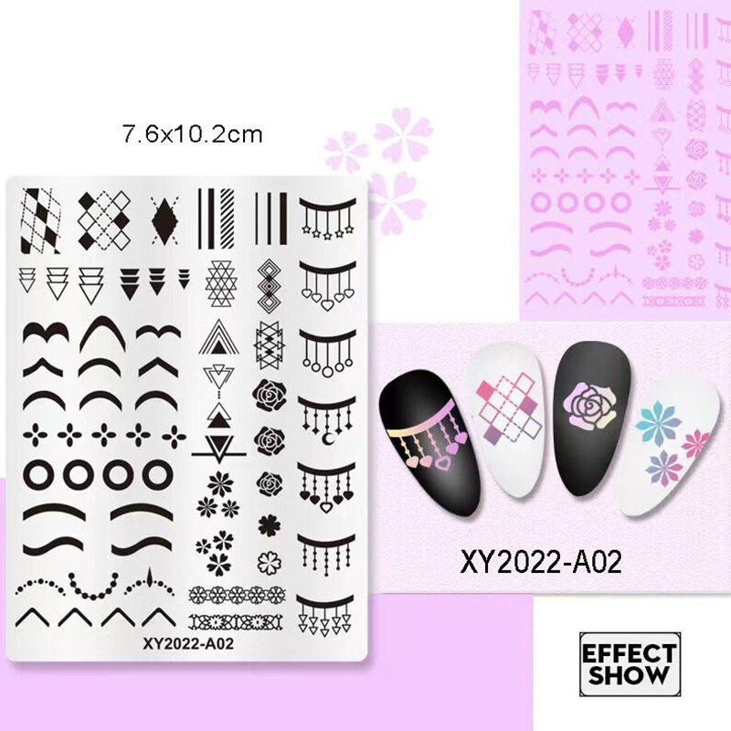 Placa de transferencia de acero inoxidable especial para arte de uñas transfronterizo, placa de impresión con película azul, placa de acero, serie de impresión de silicona